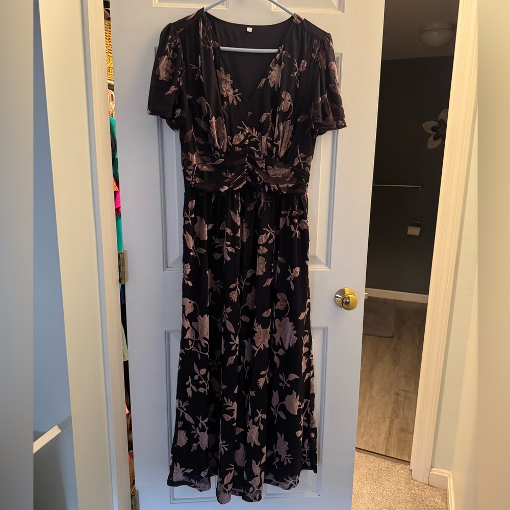 Velvet maxi dress